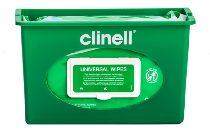 Clinell support vert pour emballage de lingettes Clinell par 200 lingettes
