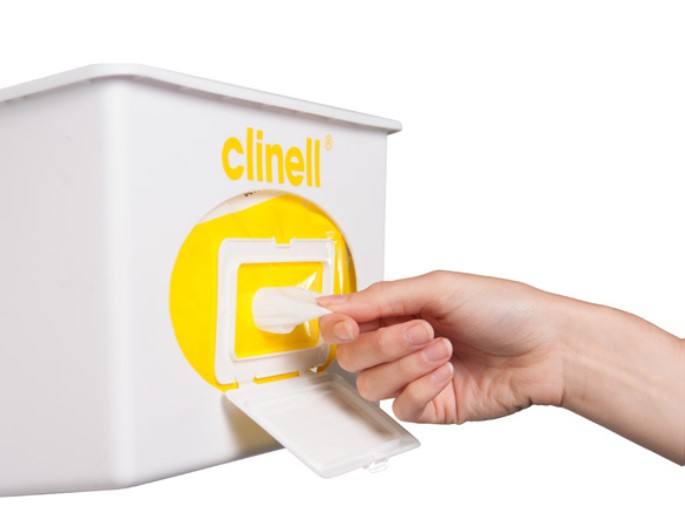 Clinell support blanc pour lingettes de nettoyage 1